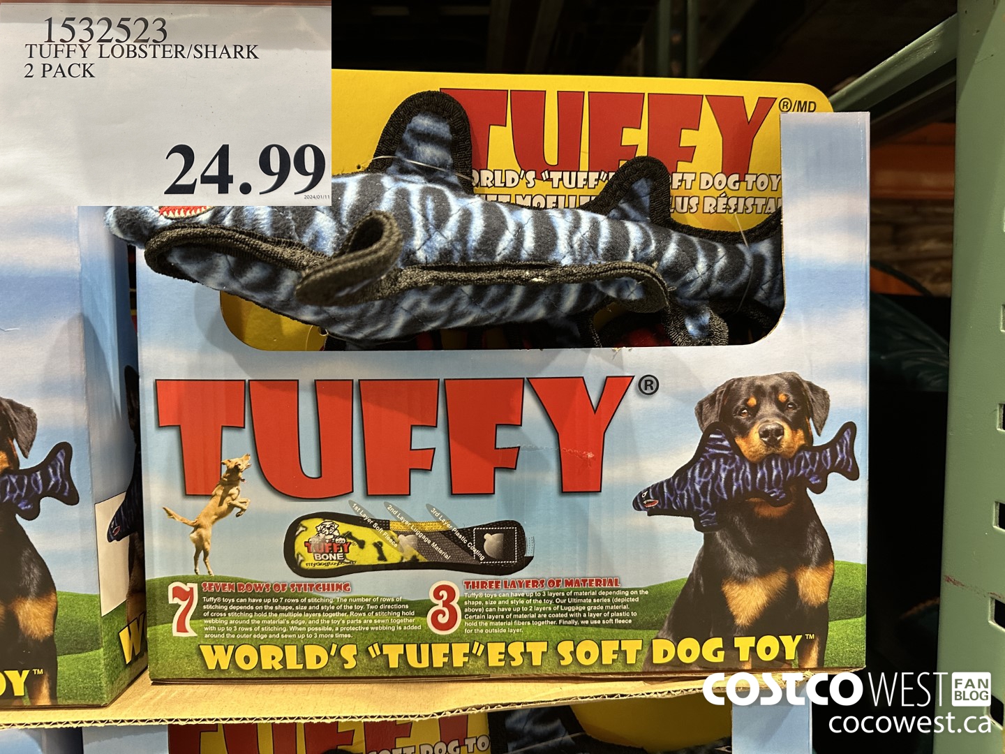 1532523 TUFFY LOBSTER/SHARK 2 PACK $24.99