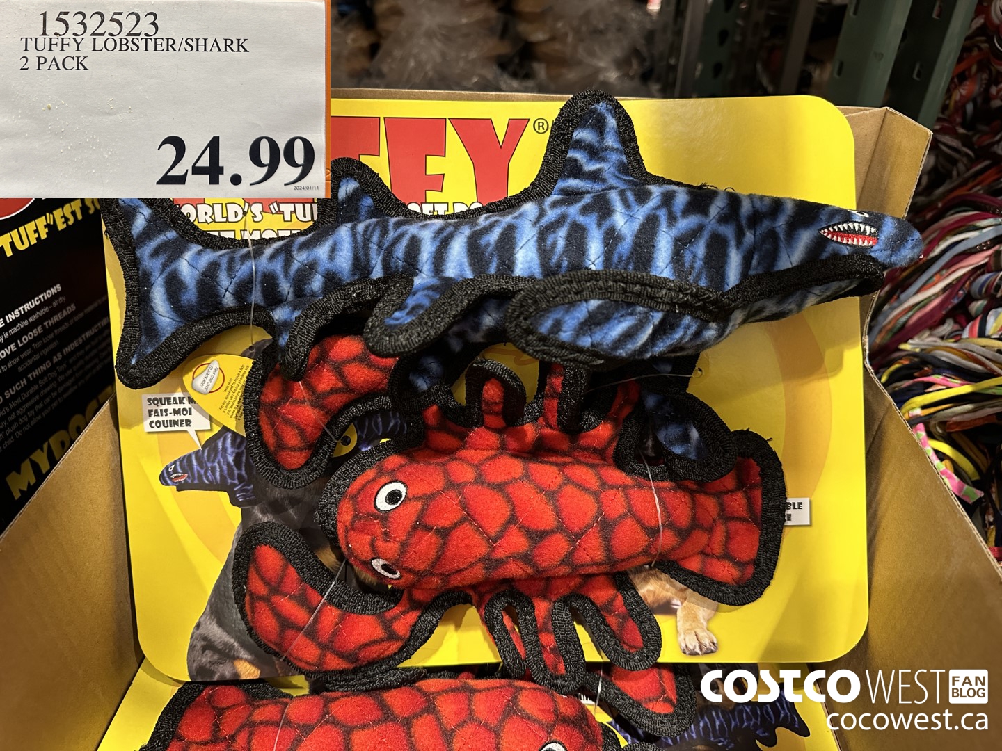1532523 TUFFY LOBSTER/SHARK 2 PACK $24.99
