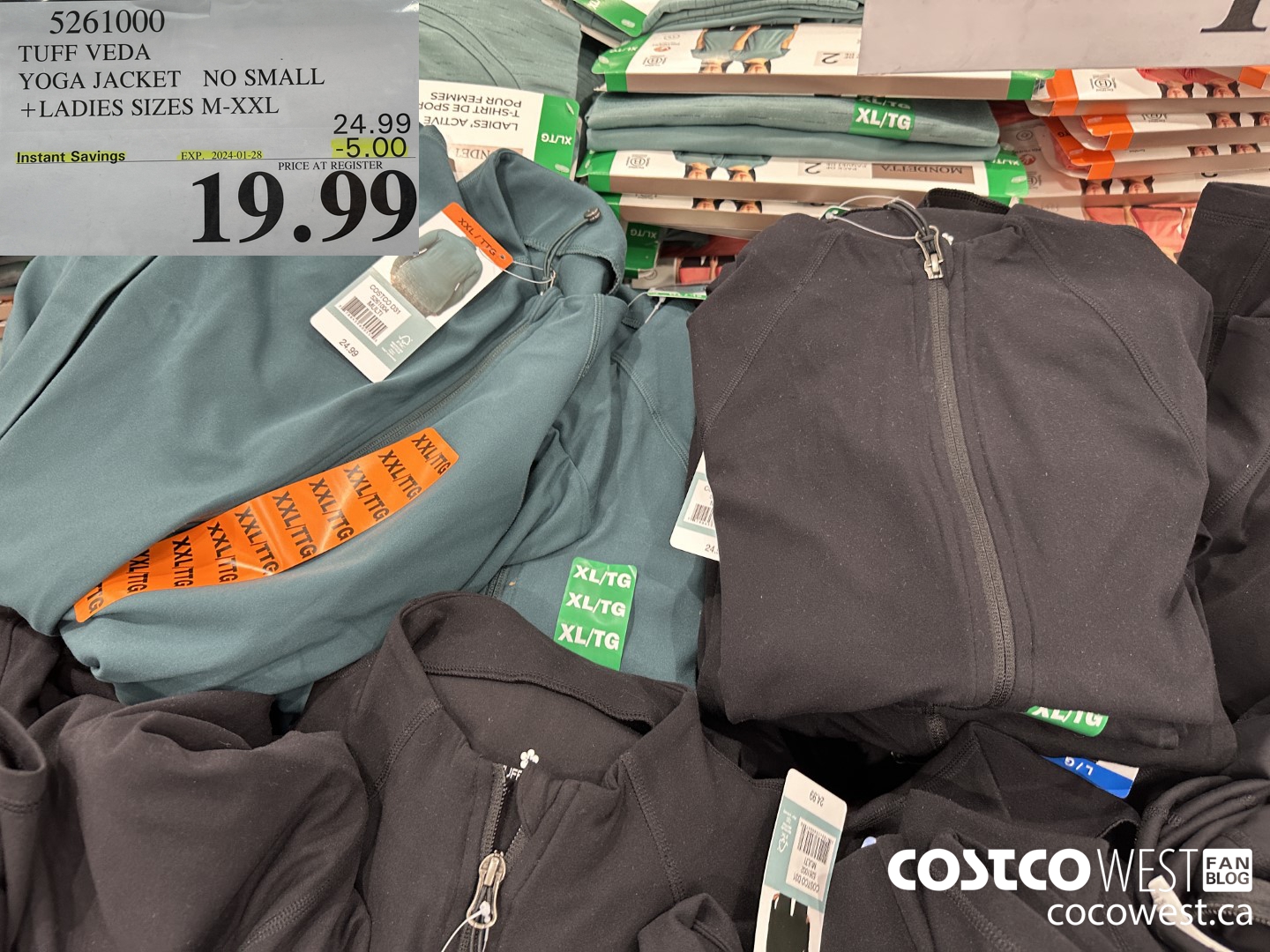 5261000 TUFF VEDA YOGA JACKET LADIES SIZES M-XXL ($5.00 INSTANT SAVINGS EXPIRES ON 2024-01-28) $19.99