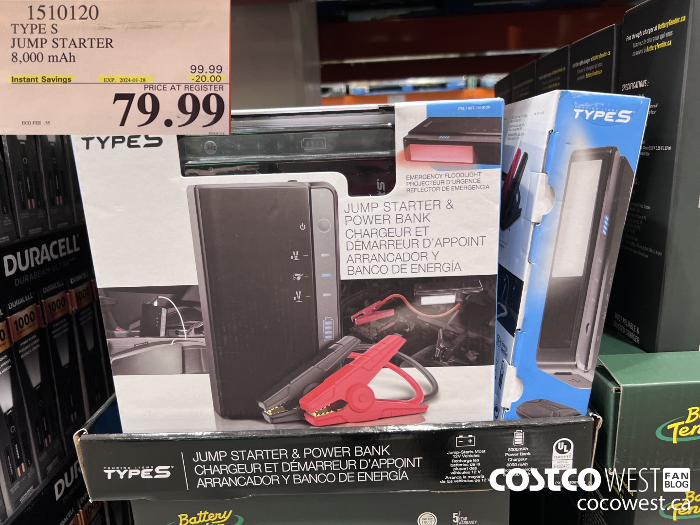 1510120 TYPE S JUMP STARTER 8,000 MAH ($20.00 INSTANT SAVINGS EXPIRES ON 2024-01-28) $79.99