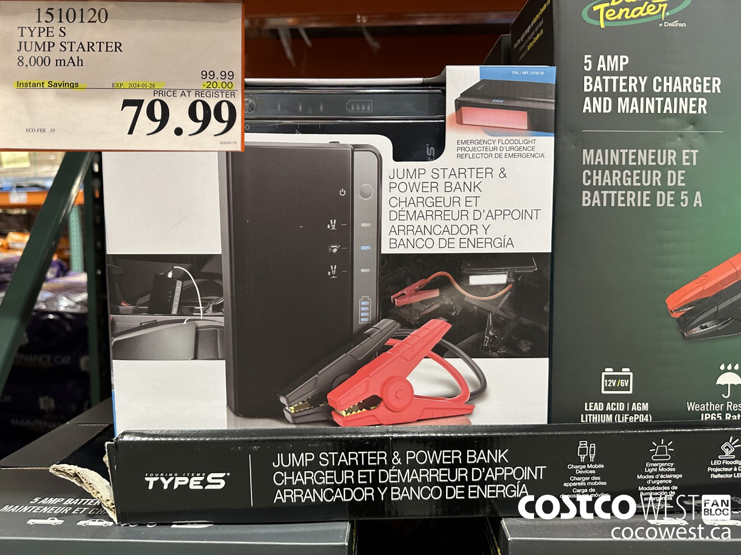 1510120 TYPE S JUMP STARTER 8,000 MAH ($20.00 INSTANT SAVINGS EXPIRES ON 2024-01-28) $79.99