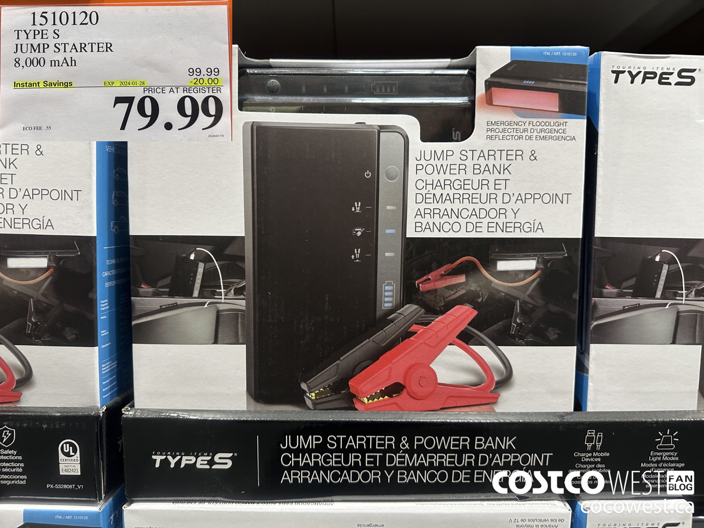 1510120 TYPE S JUMP STARTER 8,000 MAH ($20.00 INSTANT SAVINGS EXPIRES ON 2024-01-28) $79.99