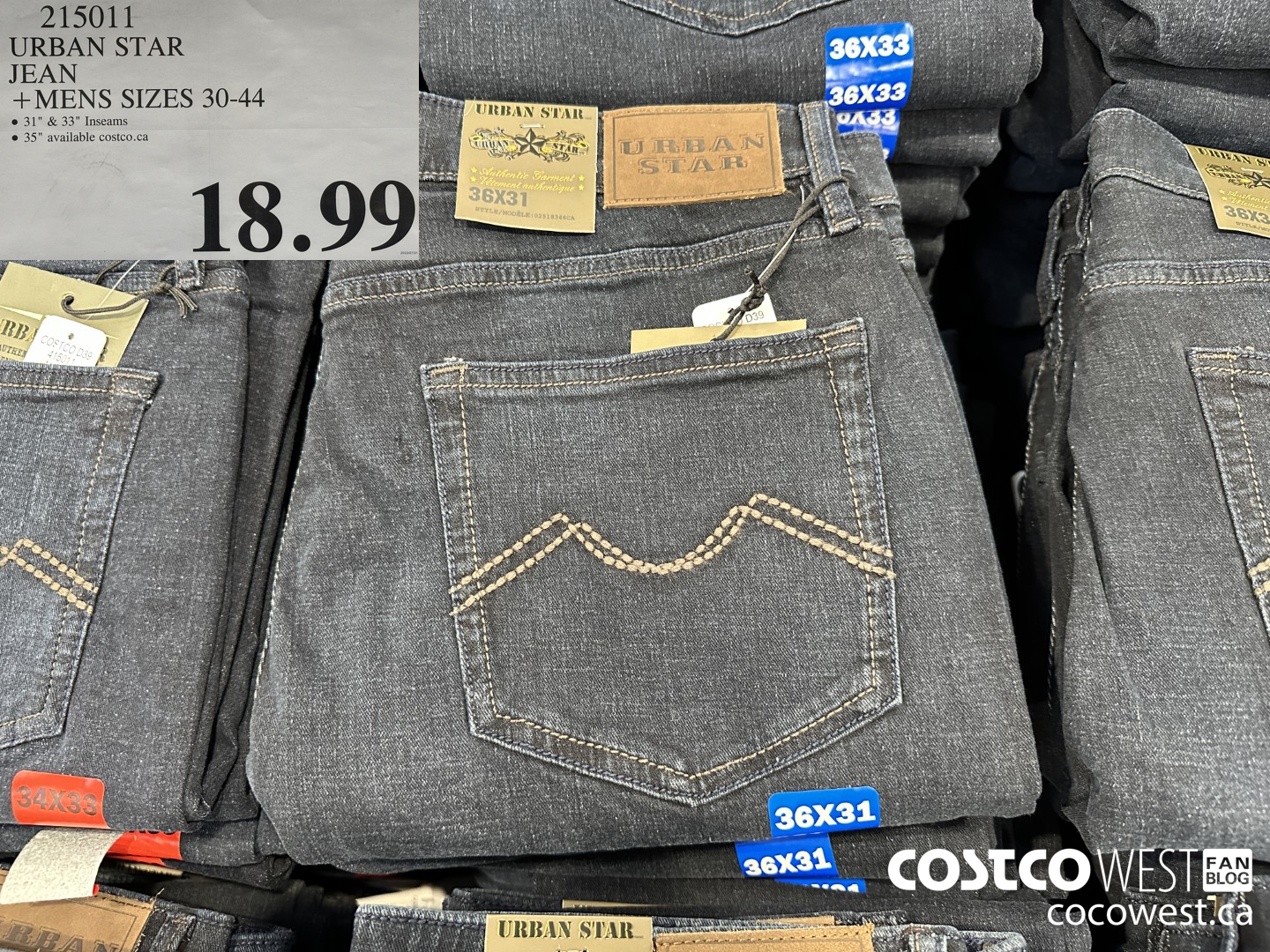 215011 URBAN STAR JEAN MENS SIZES 30-44 $18.99