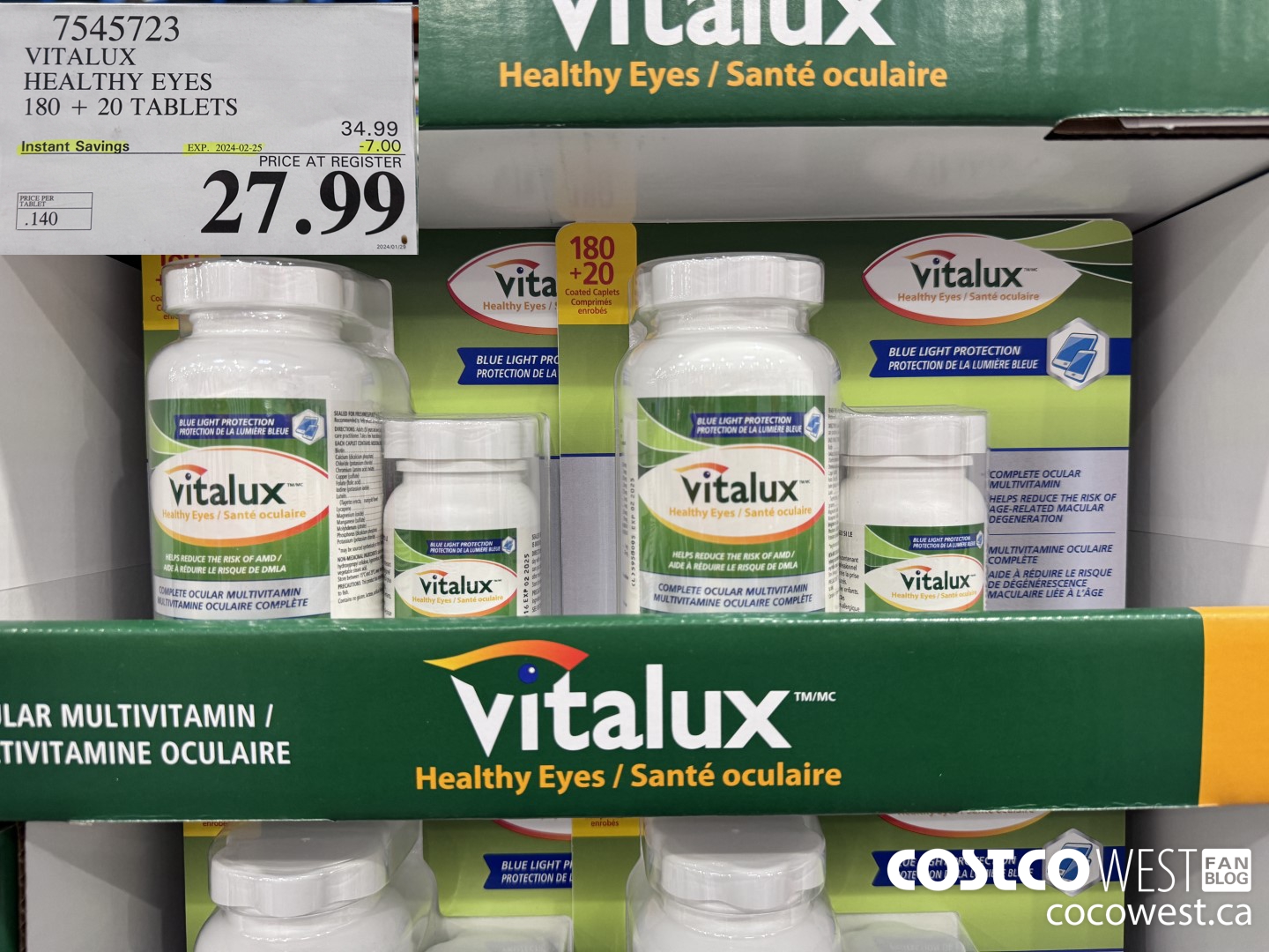7545723 VITALUX HEALTHY EYES 180 + 20 TABLETS ($7.00 INSTANT SAVINGS EXPIRES ON 2024-02-25) $27.99