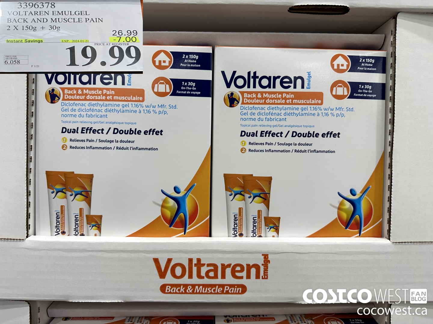 3396378 VOLTAREN EMULGEL BACK AND MUSCLE PAIN 2 X 150g + 30g ($7.00 INSTANT SAVINGS EXPIRES ON 2024-01-21) $19.99