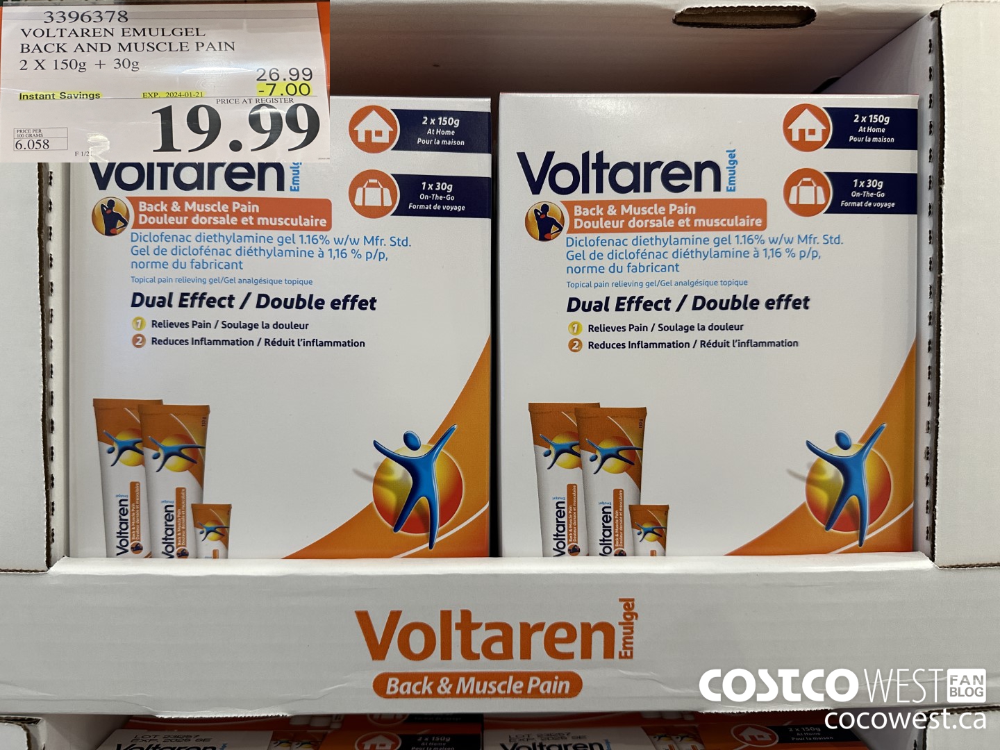 3396378 VOLTAREN EMULGEL BACK AND MUSCLE PAIN 2 X 150g + 30g ($7.00 INSTANT SAVINGS EXPIRES ON 2024-01-21) $19.99