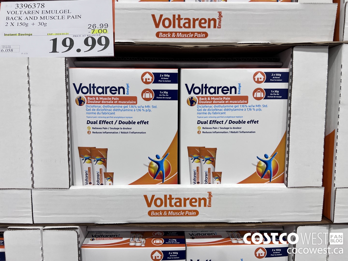 3396378 VOLTAREN EMULGEL BACK AND MUSCLE PAIN 2 X 150g + 30g ($7.00 INSTANT SAVINGS EXPIRES ON 2024-01-21) $19.99