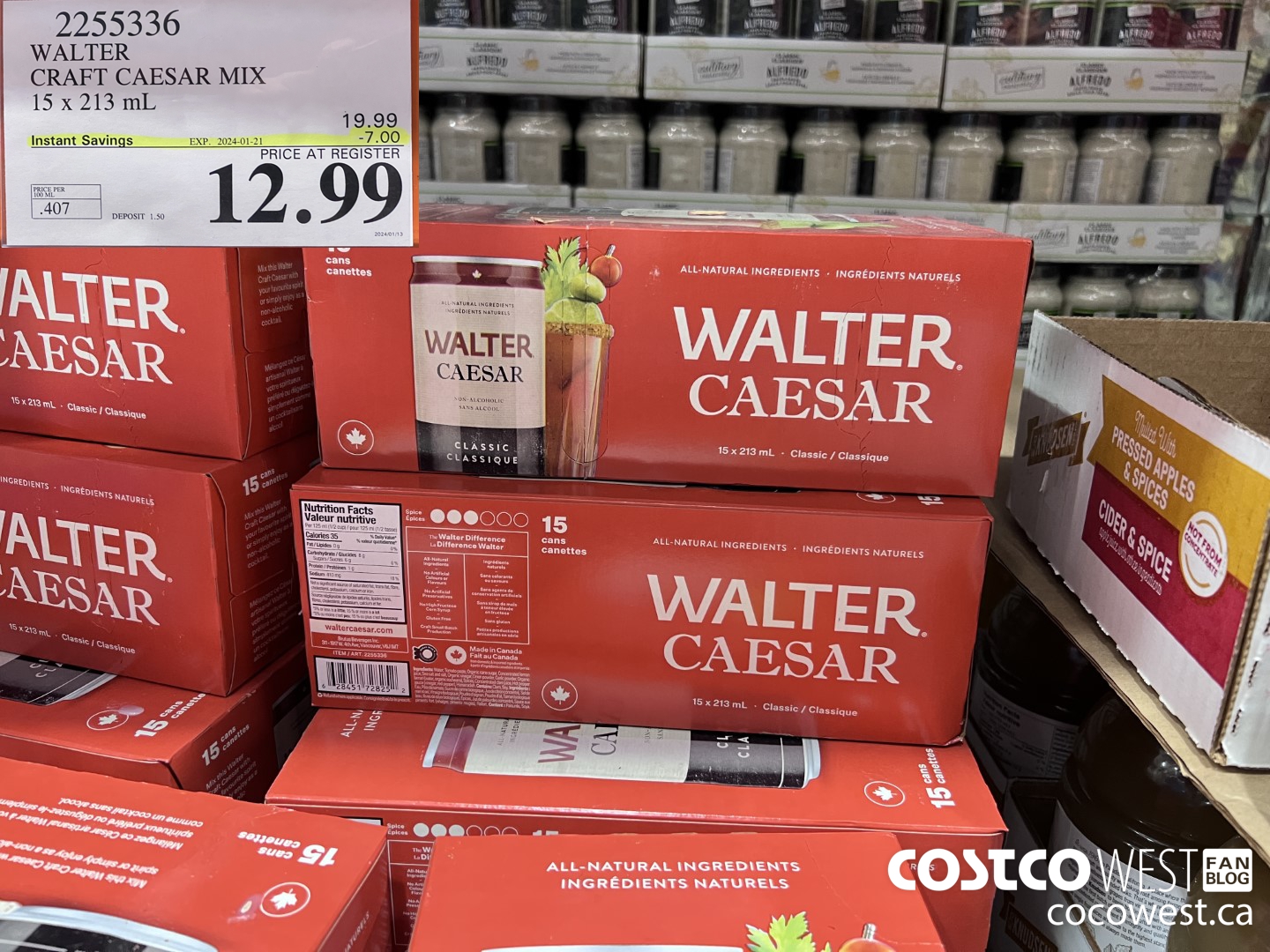 2255336 WALTER CRAFT CAESAR MIX 15 X 213 ML ($7.00 INSTANT SAVINGS EXPIRES ON 2024-01-21) $12.99