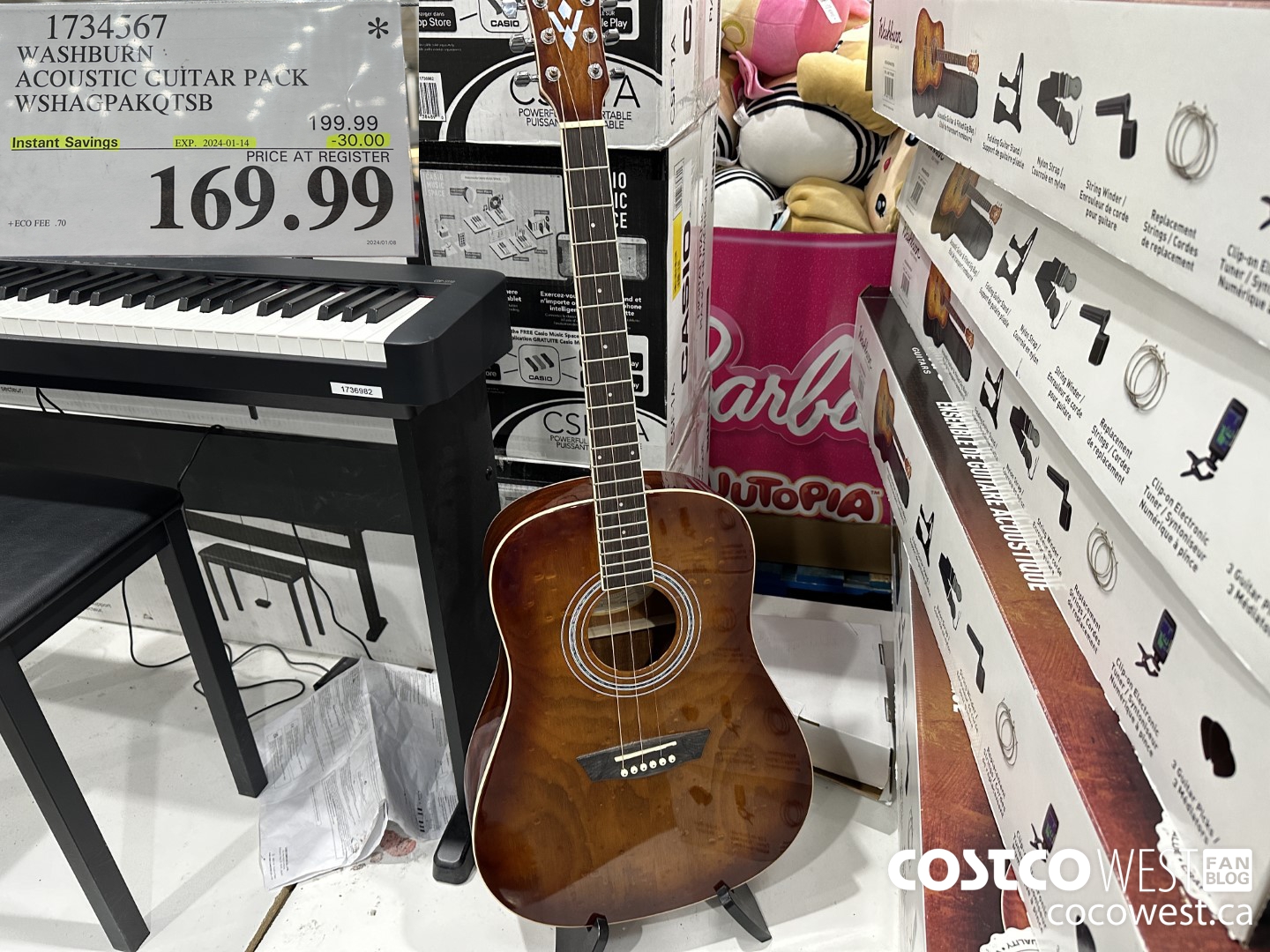 1734567 WASHBURN ACOUSTIC GUITAR PACK WSHAGPAKQTSB ($30.00 INSTANT SAVINGS EXPIRES ON 2024-01-14) $169.99