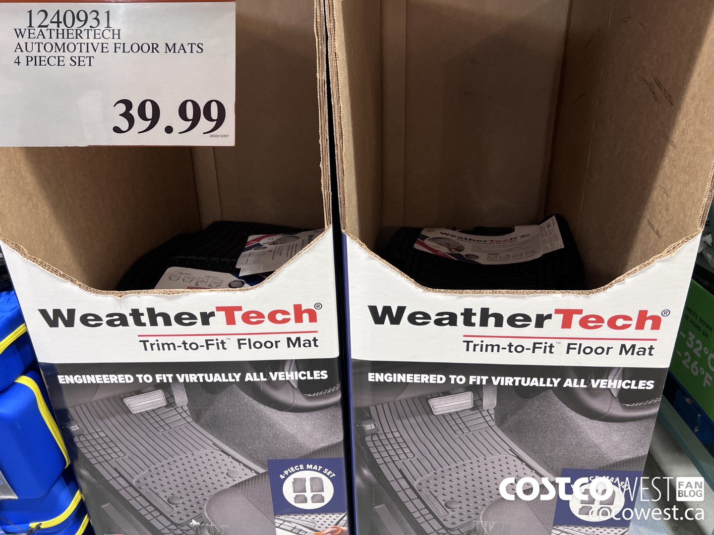 1240931 WEATHERTECH AUTOMOTIVE FLOOR MATS 4 PIECE SET $39.99