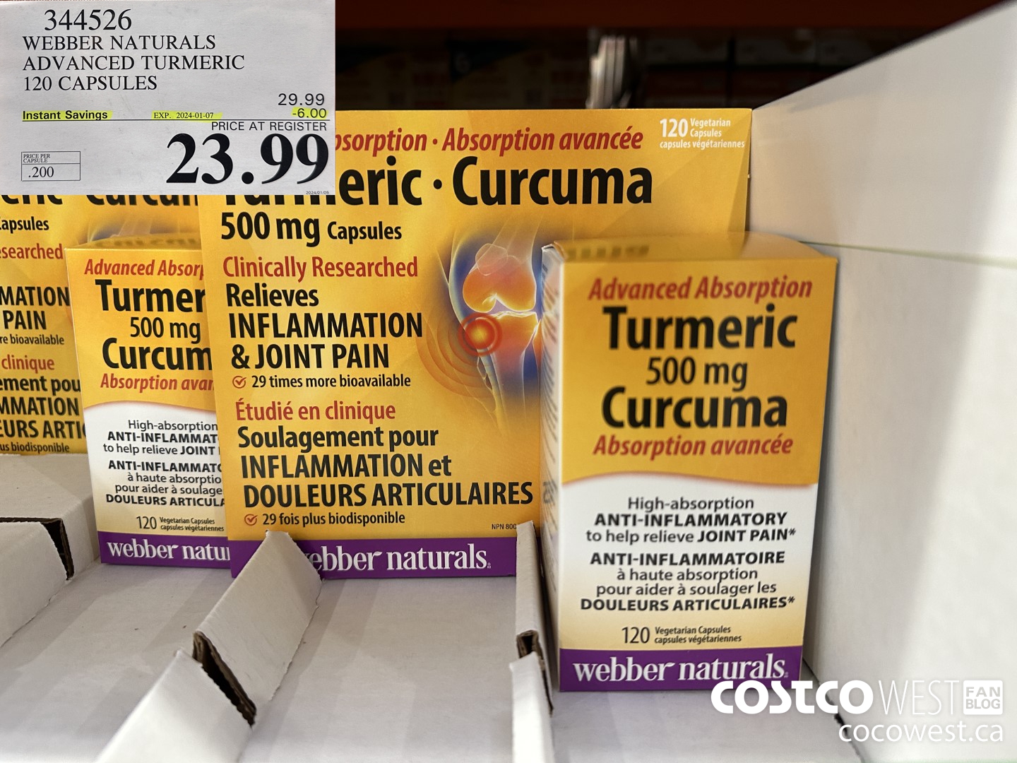 344526 WEBBER NATURALS ADVANCED TURMERIC 120 CAPSULES ($6.00 INSTANT SAVINGS EXPIRES ON 2024-01-07) $23.99