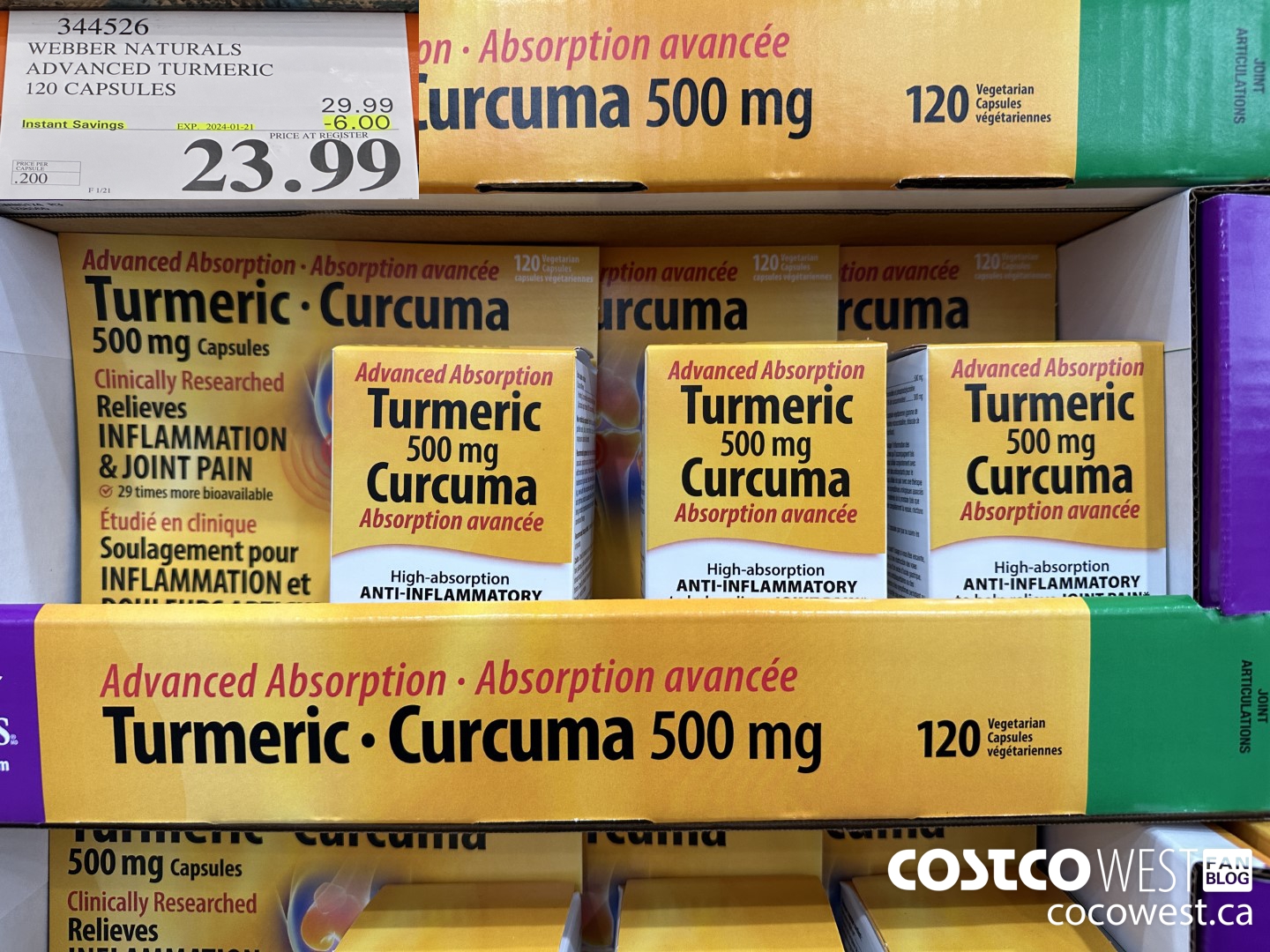 344526 WEBBER NATURALS ADVANCED TURMERIC 120 CAPSULES ($6.00 INSTANT SAVINGS EXPIRES ON 2024-01-21) $23.99