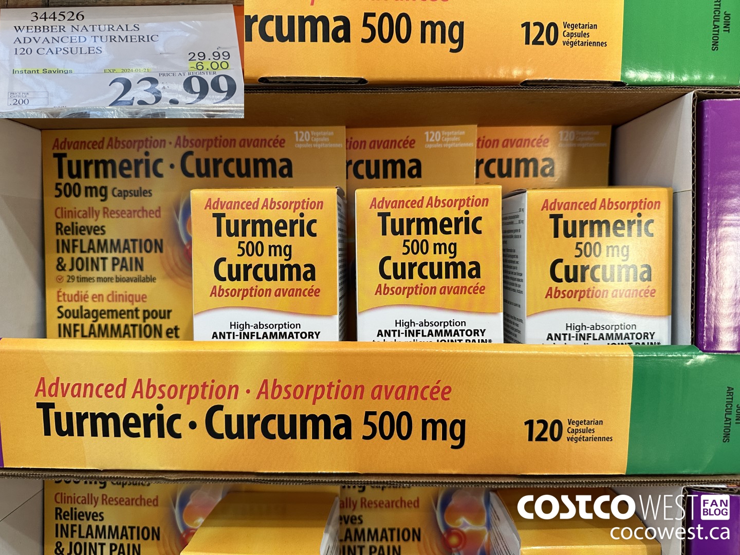 344526 WEBBER NATURALS ADVANCED TURMERIC 120 CAPSULES ($6.00 INSTANT SAVINGS EXPIRES ON 2024-01-21) $23.99
