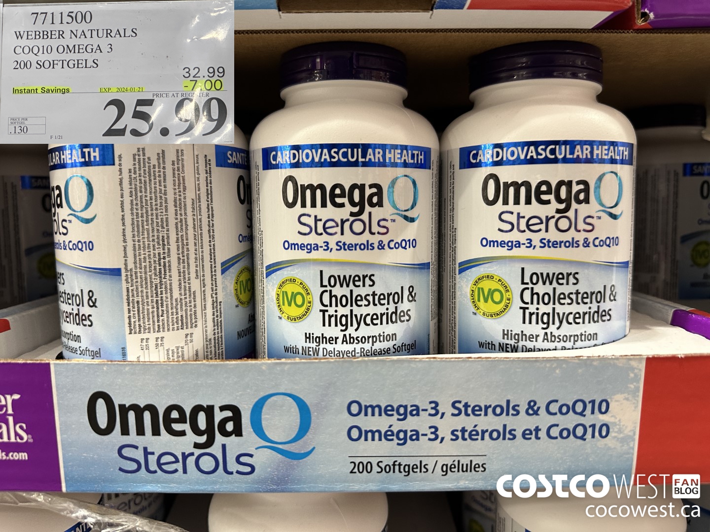 7711500 WEBBER NATURALS COQ10 OMEGA 3 200 SOFTGELS ($7.00 INSTANT SAVINGS EXPIRES ON 2024-01-21) $25.99