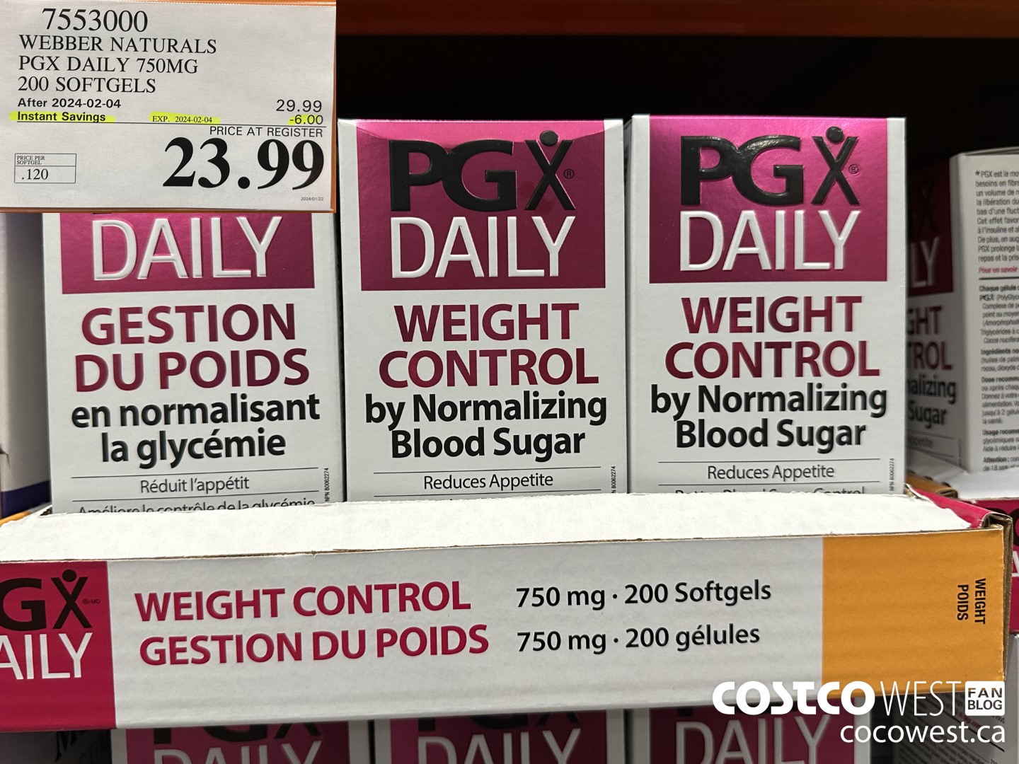 7553000 WEBBER NATURALS PGX DAILY 750MG 200 SOFTGELS ($6.00 INSTANT SAVINGS EXPIRES ON 2024-02-04) $23.99