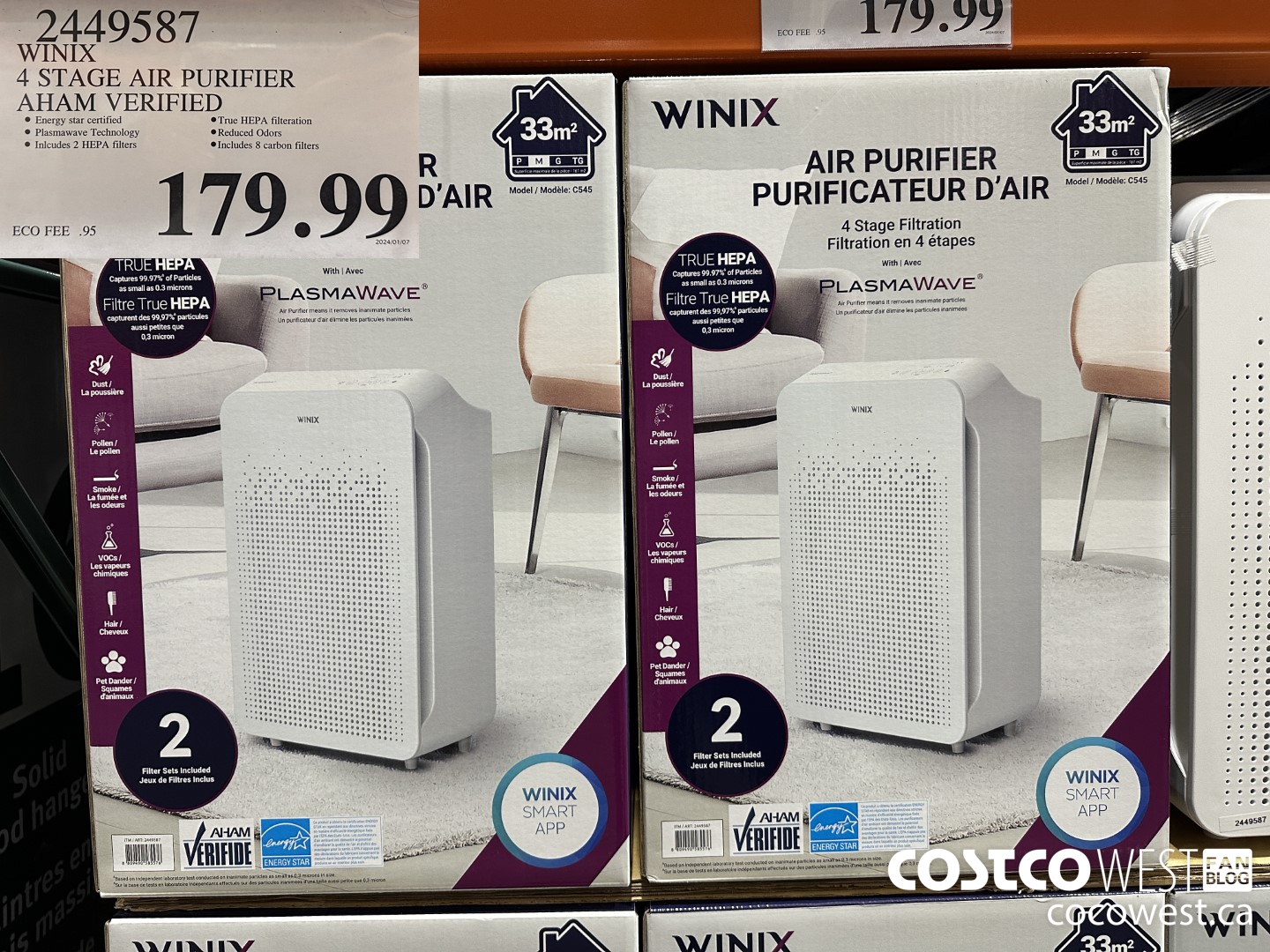 2449587 WINIX 4 STAGE AIR PURIFIER AHAM VERIFIED $179.99