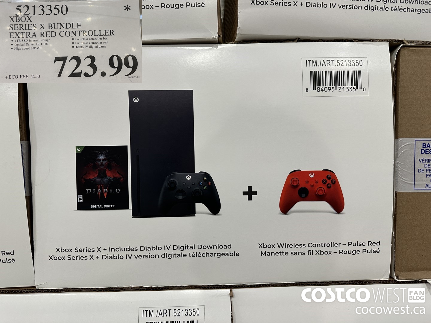 5213350 XBOX SERIES X CONSOLE EXTRA RED CONTROLLER $723.99
