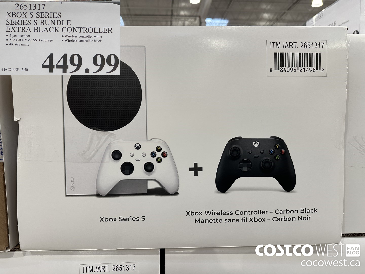 2651317 XBOX S SERIES SERIES S BUNDLE EXTRA BLACK CONTROLLER $449.99