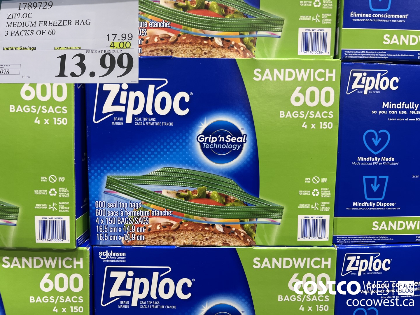 Costco Flyer Costco Sale Items For Jan 15 21 2024 For BC AB SK MB   ZIPLOC MEDIUM FREEZER BAG 3 X 60 20240115 153168 