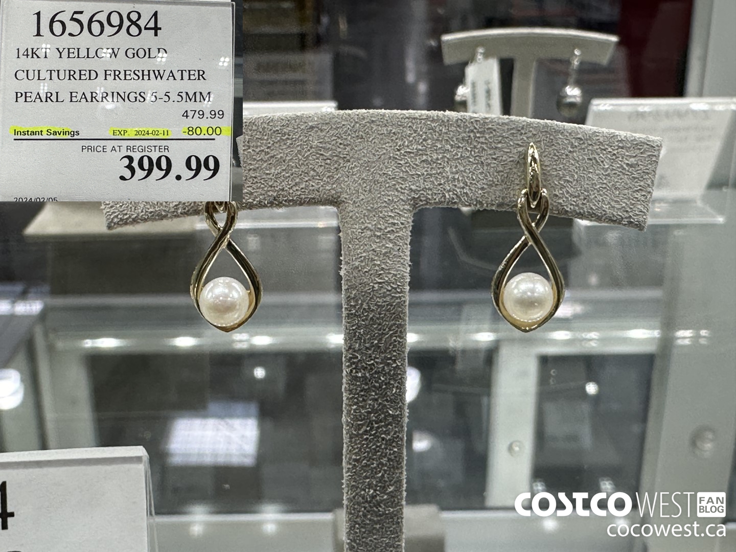 1656984 14KT YELLOW GOLD CULTURED FRESHWATER PEARL EARRINGS 5-5.5 MM ($80.00 INSTANT SAVINGS EXPIRES ON 2024-02-11) $399.99