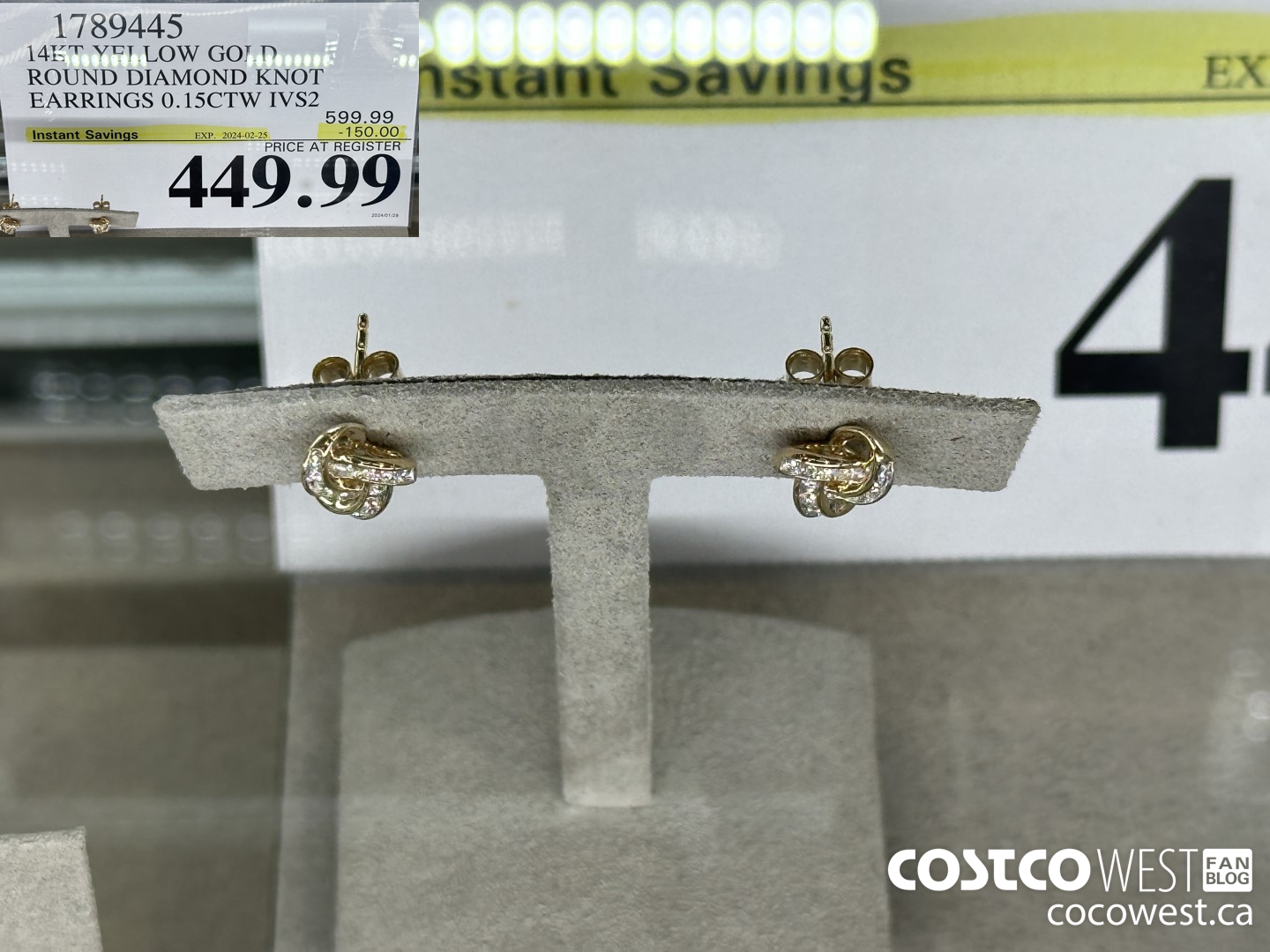 1789445 14KT YELLOW GOLD ROUND DIAMOND KNOT EARRINGS 0.15CTW IVS2 ($150.00 INSTANT SAVINGS EXPIRES ON 2024-02-25) $449.99