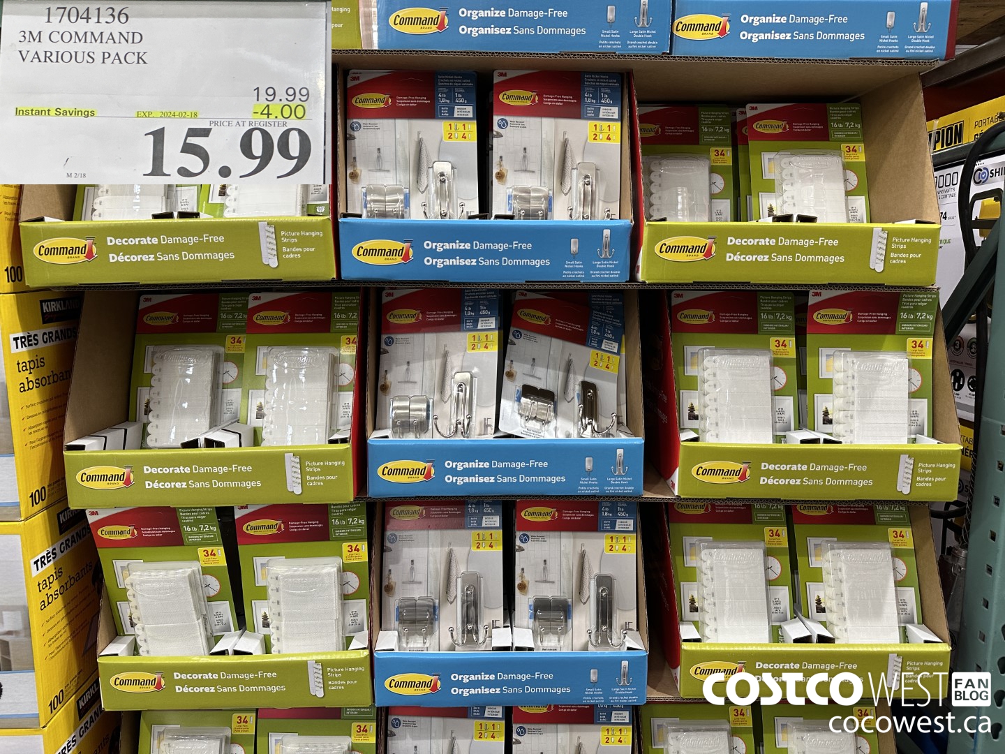 1704136 3M COMMAND VARIOUS PACK ($4.00 INSTANT SAVINGS EXPIRES ON 2024-02-18) $15.99