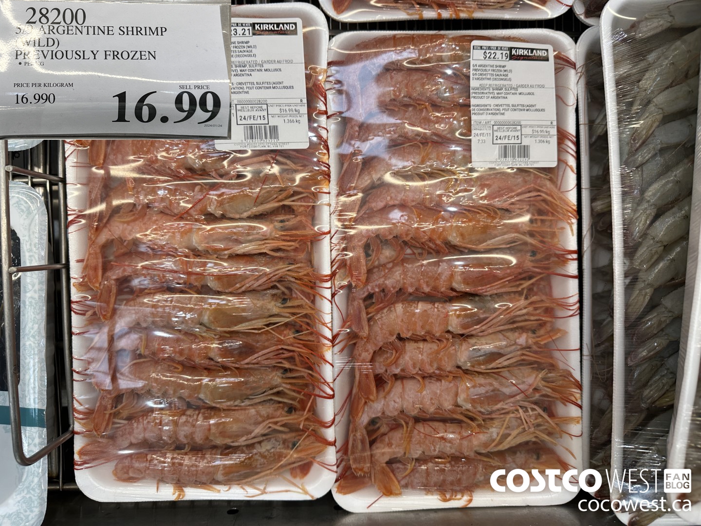 28200 5/9 WILD ARGENTINE SHRIMP PREVIOUSLY FROZEN $16.99