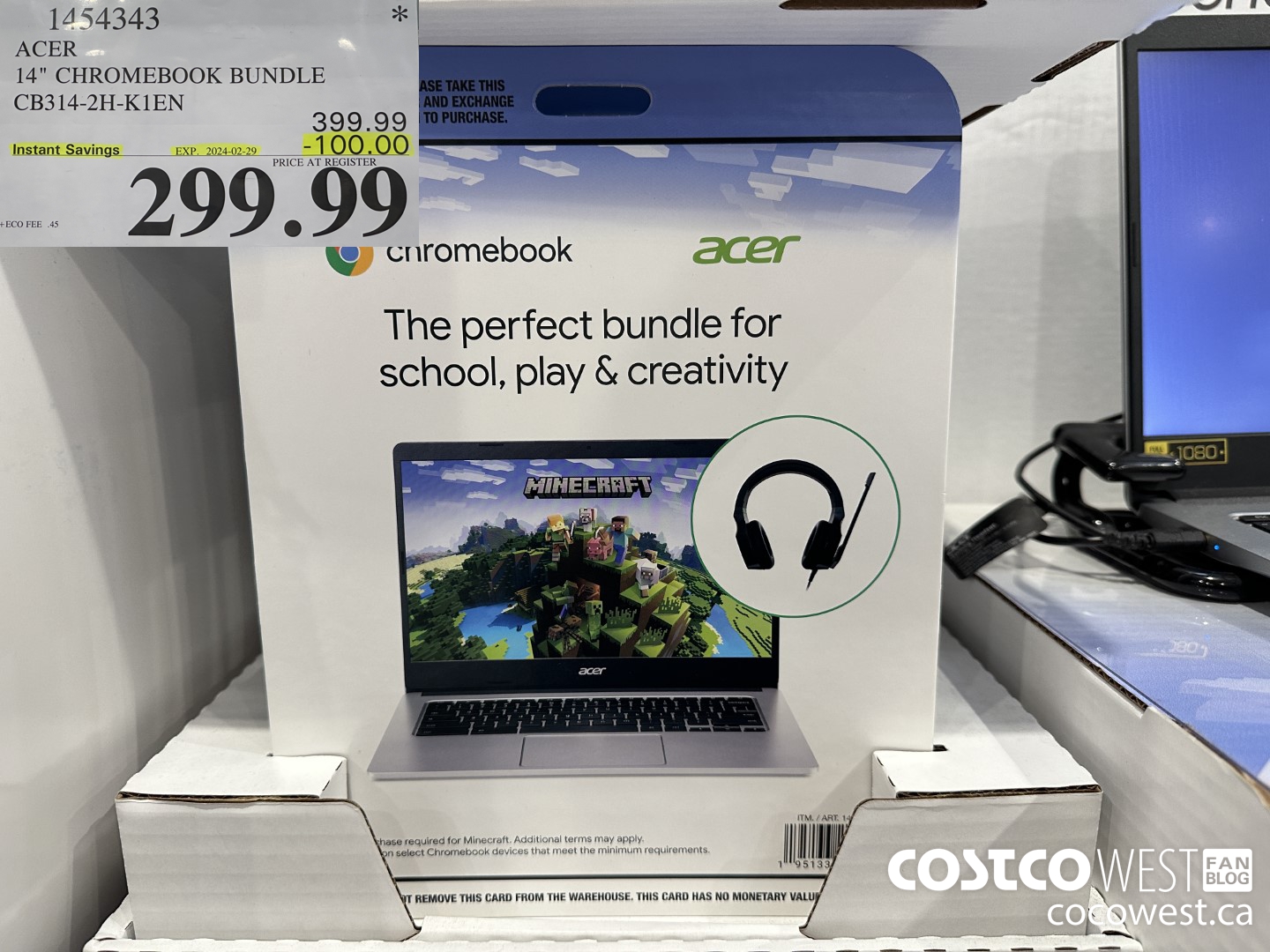 1454343 ACER 14-IN CHROMEBOOK CB314-2H-K1EN ($100.00 INSTANT SAVINGS EXPIRES ON 2024-02-29) $299.99