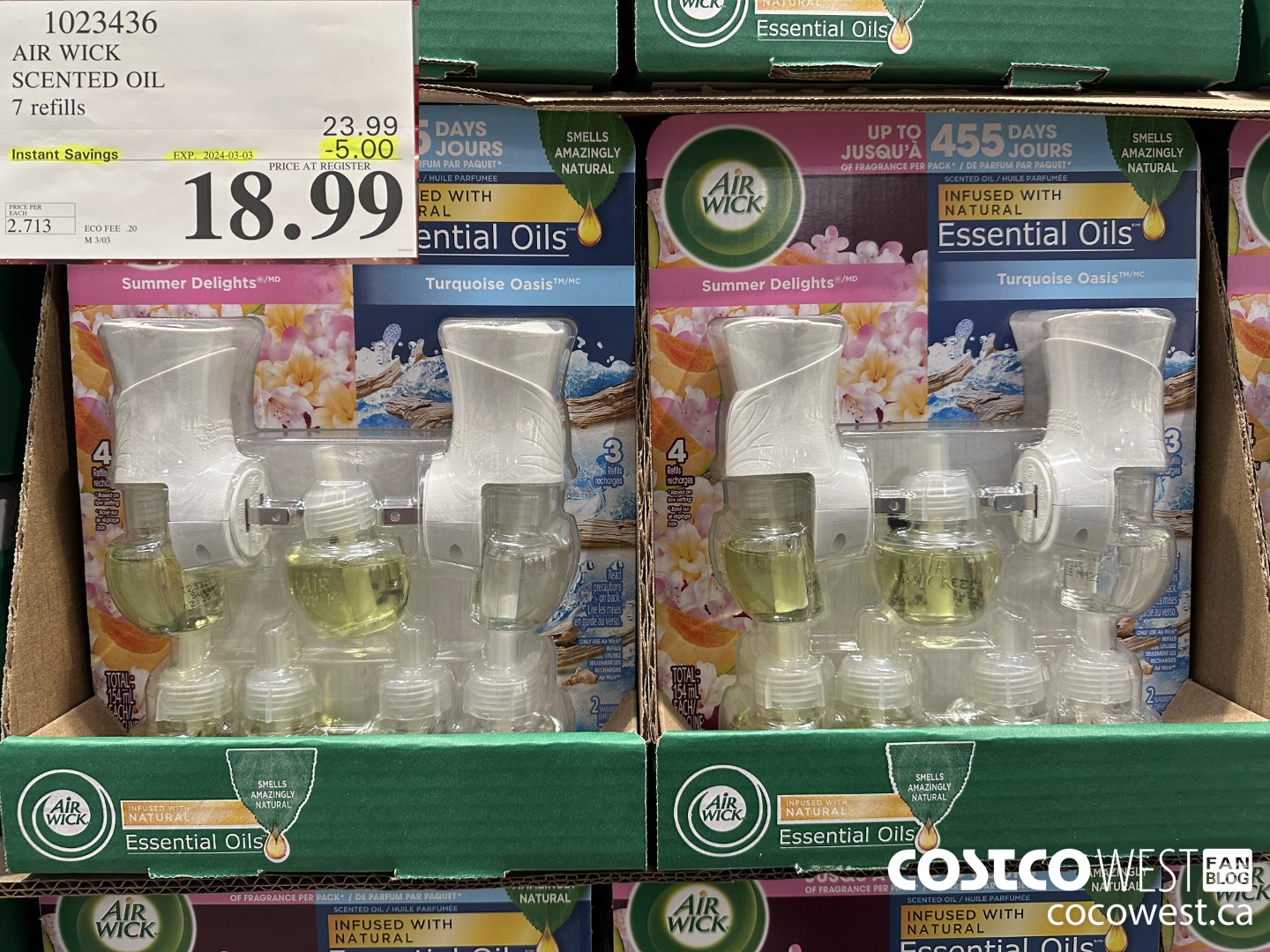 1023436 AIR WICK SCENTED OIL 7 refills ($5.00 INSTANT SAVINGS EXPIRES ON 2024-03-03) $18.99