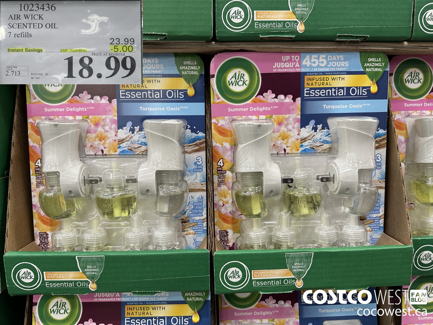 1023436 AIR WICK SCENTED OIL 7 refills ($5.00 INSTANT SAVINGS EXPIRES ON 2024-03-03) $18.99