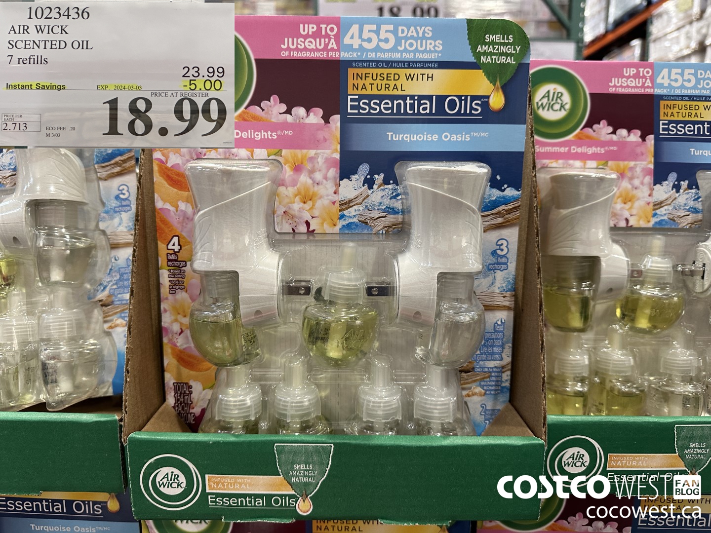 1023436 AIR WICK SCENTED OIL 7 refills ($5.00 INSTANT SAVINGS EXPIRES ON 2024-03-03) $18.99