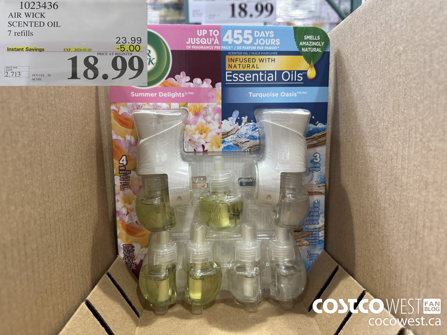 1023436 AIR WICK SCENTED OIL 7 refills ($5.00 INSTANT SAVINGS EXPIRES ON 2024-03-03) $18.99