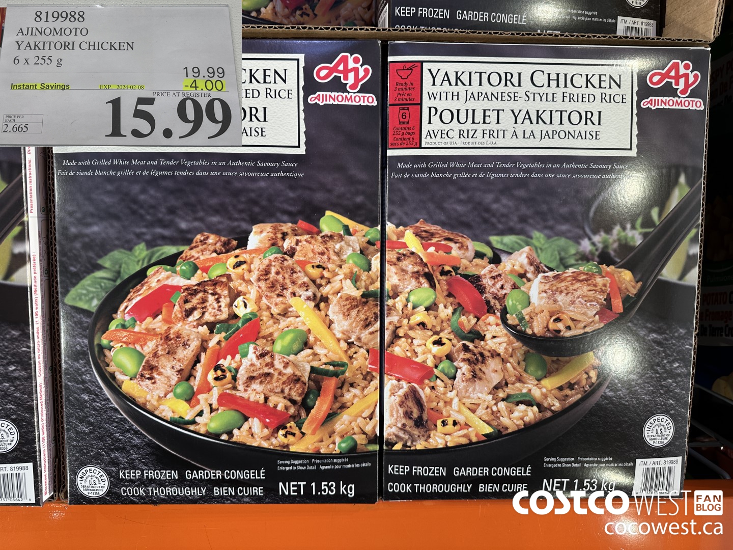 819988 AJINOMOTO YAKITORI CHICKEN 6 X 255G ($4.00 INSTANT SAVINGS EXPIRES ON 2024-02-08) $15.99