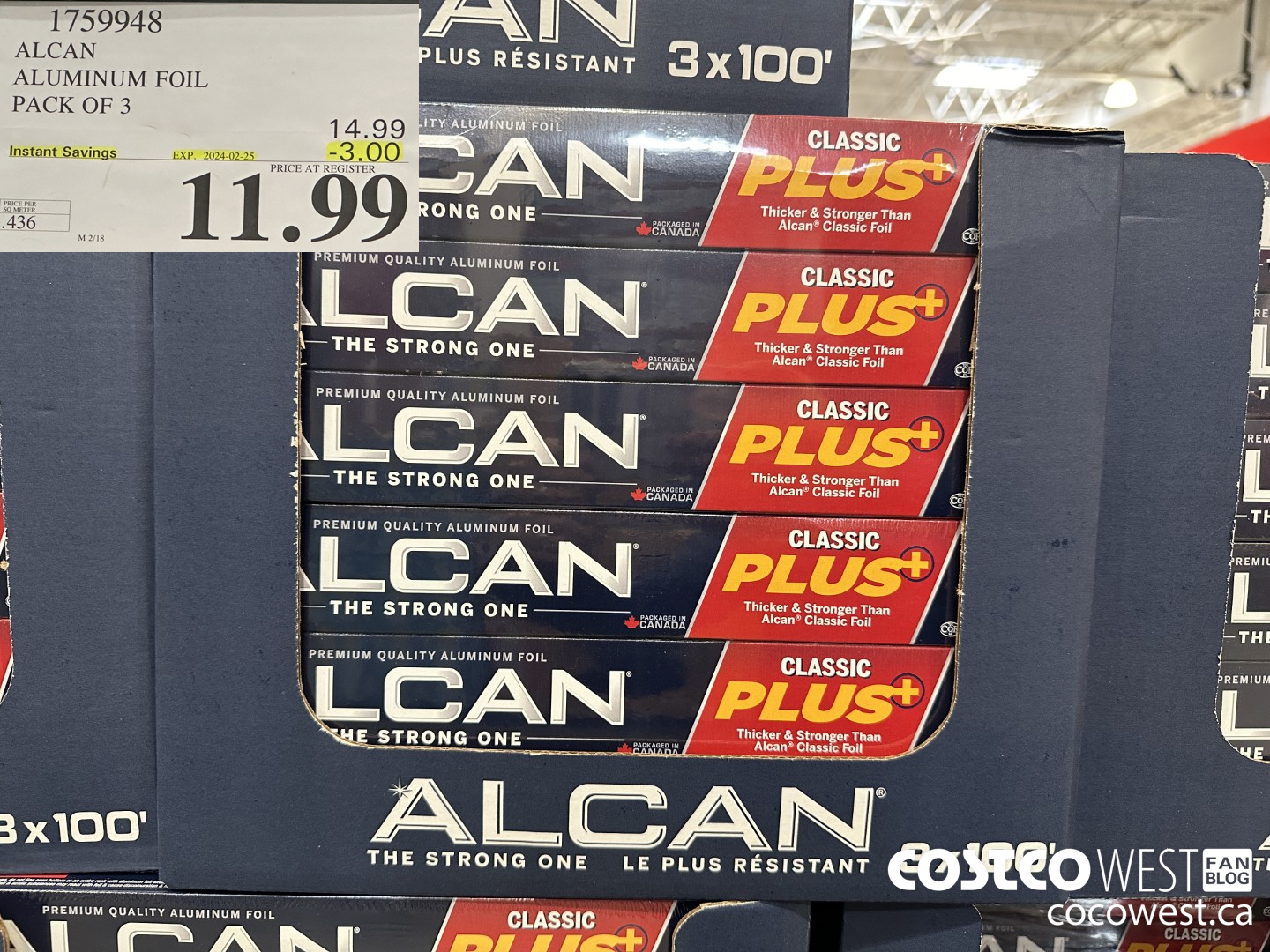 1759948 ALCAN ALUMINUM FOIL PACK OF 3 ($3.00 INSTANT SAVINGS EXPIRES ON 2024-02-25) $11.99