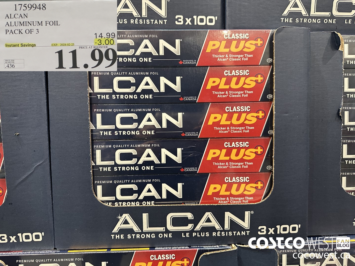 1759948 ALCAN ALUMINUM FOIL PACK OF 3 ($3.00 INSTANT SAVINGS EXPIRES ON 2024-02-25) $11.99