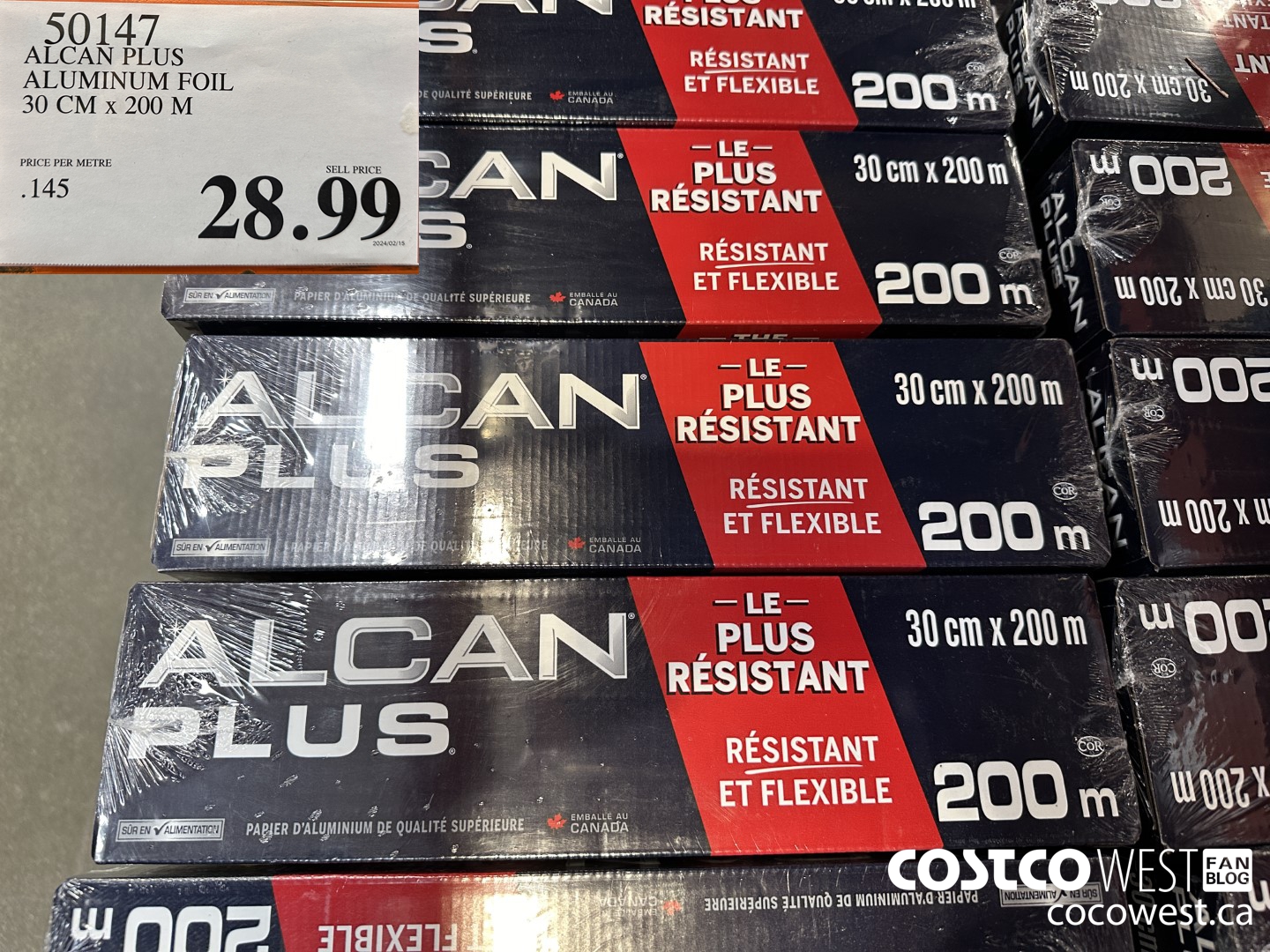50147 ALCAN PLUS ALUMINUM FOIL 30 cm x 200 m $28.99