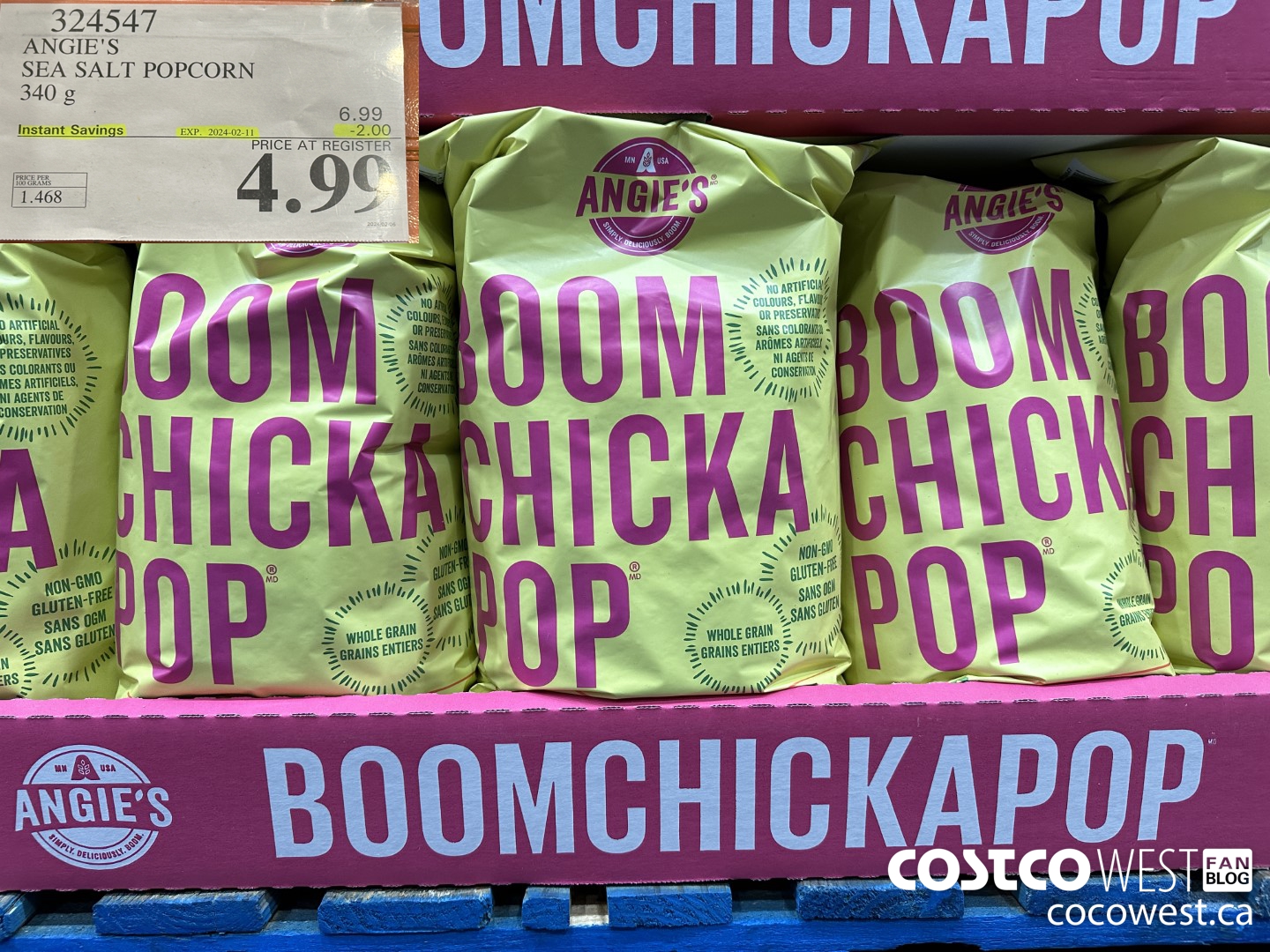 324547 ANGIE'S SEA SALT POPCORN 340 G ($2.00 INSTANT SAVINGS EXPIRES ON 2024-02-11) $4.99