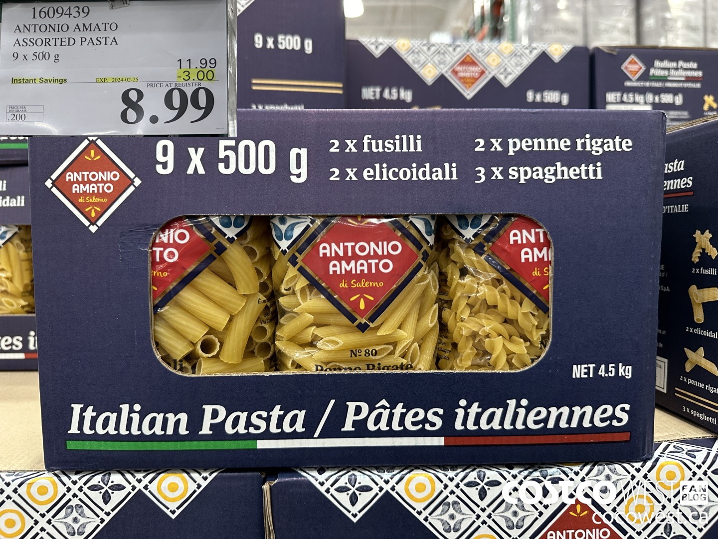 1609439 ANTONIO AMATO ASSORTED PASTA 9 X 500 G ($3.00 INSTANT SAVINGS EXPIRES ON 2024-02-25) $8.99