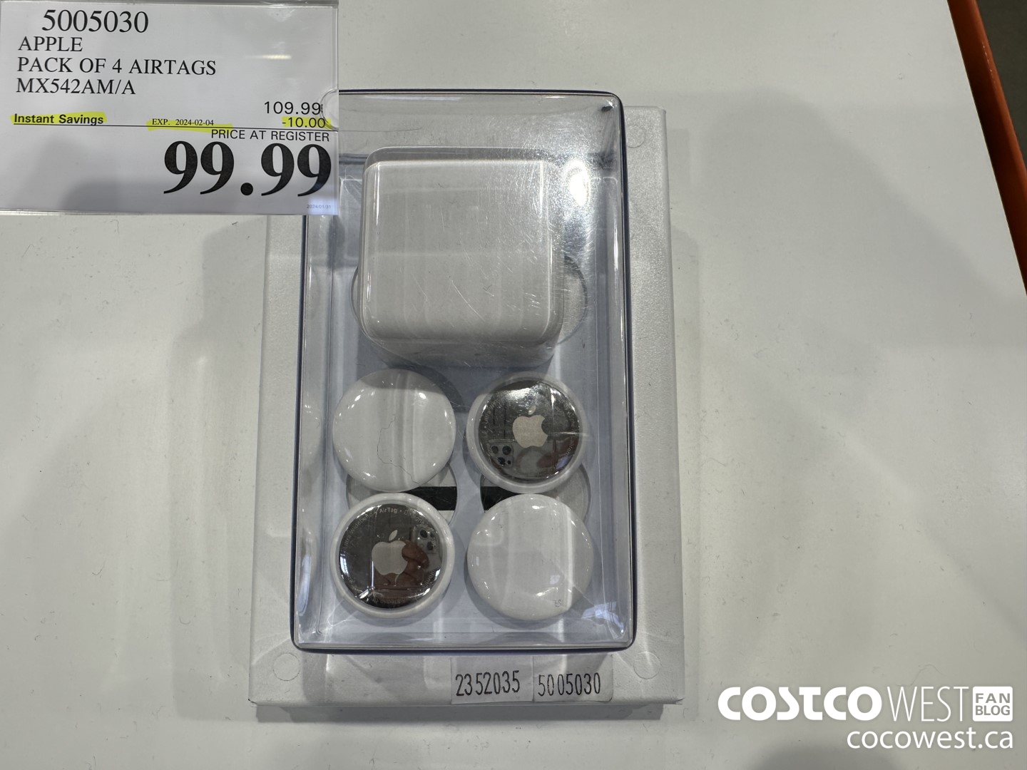 5005030 APPLE AIRTAG PACK OF 4 MX542AM/A ($10.00 INSTANT SAVINGS EXPIRES ON 2024-02-04) $99.99