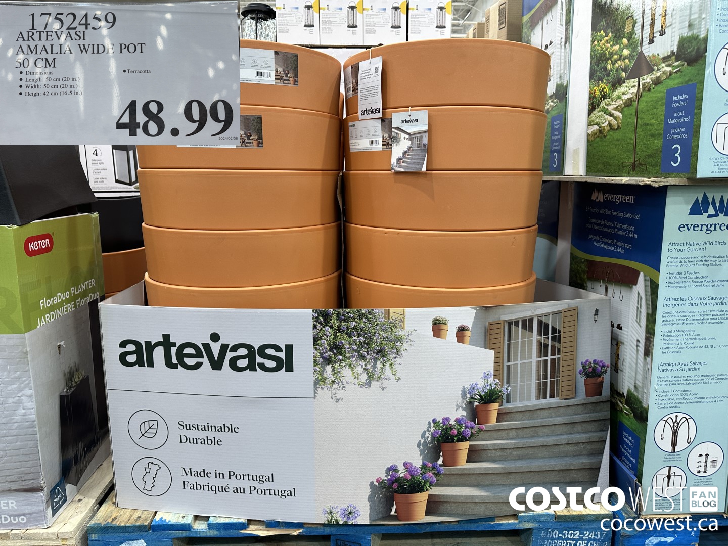1752459 ARTEVASI AMELIA WIDE POT 50 CM $48.99