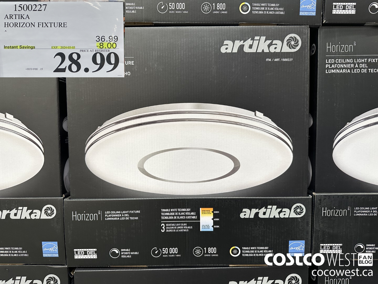 1500227 ARTIKA LED CEILING FIXTURE HORIZON  ($8.00 INSTANT SAVINGS EXPIRES ON 2024-03-03) $28.99