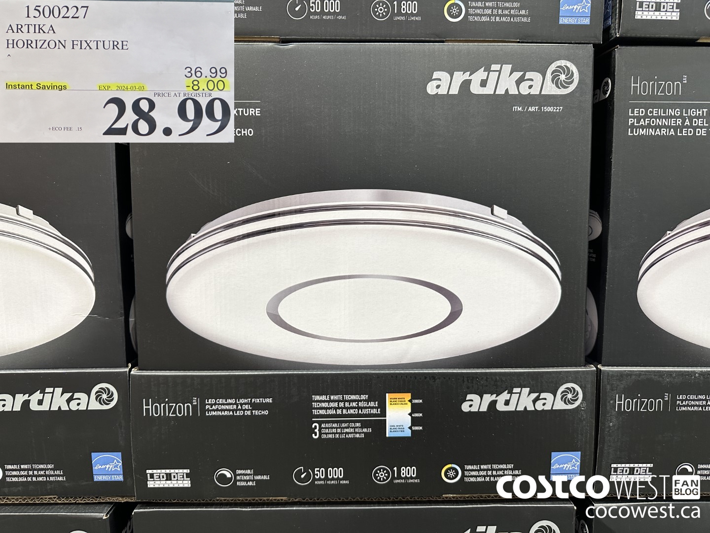 1500227 ARTIKA LED CEILING FIXTURE HORIZON  ($8.00 INSTANT SAVINGS EXPIRES ON 2024-03-03) $28.99