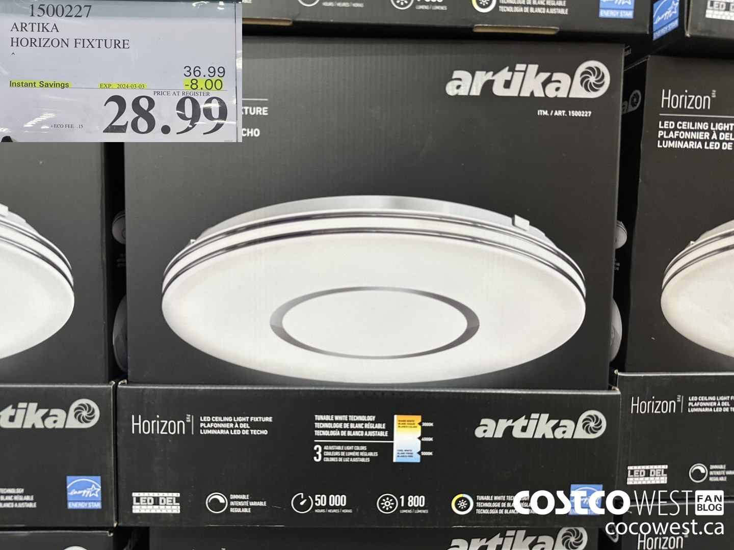 1500227 ARTIKA LED CEILING FIXTURE HORIZON  ($8.00 INSTANT SAVINGS EXPIRES ON 2024-03-03) $28.99