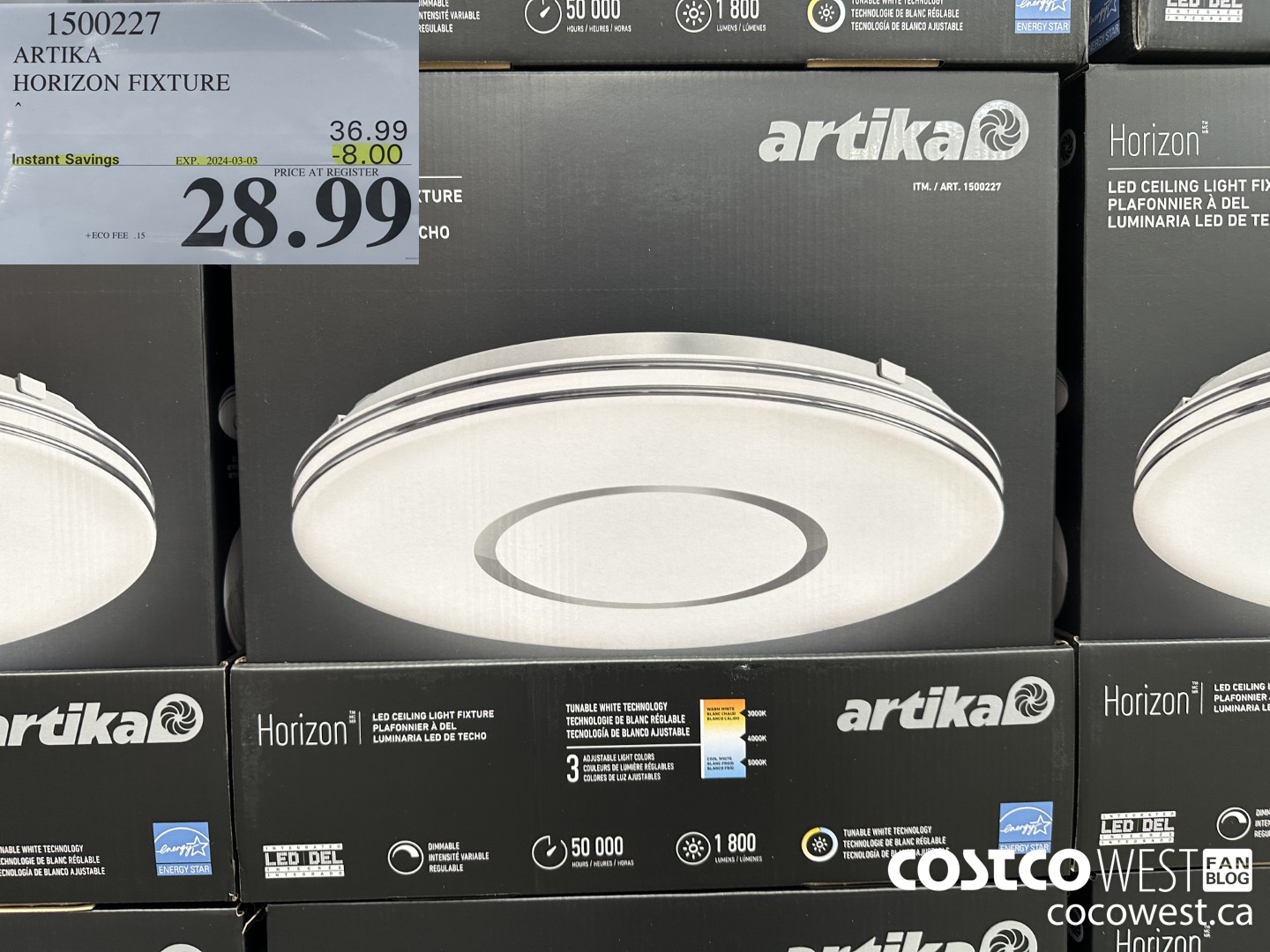 1500227 ARTIKA LED CEILING FIXTURE HORIZON  ($8.00 INSTANT SAVINGS EXPIRES ON 2024-03-03) $28.99