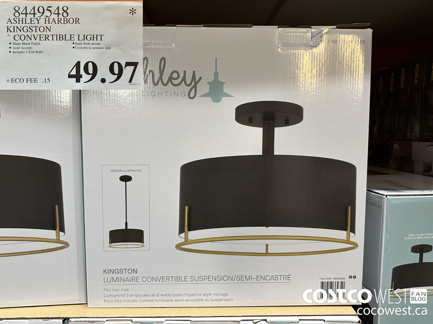 8449548 ASHLEY HARBOR KINGSTON CONVERTIBLE LIGHT $49.97