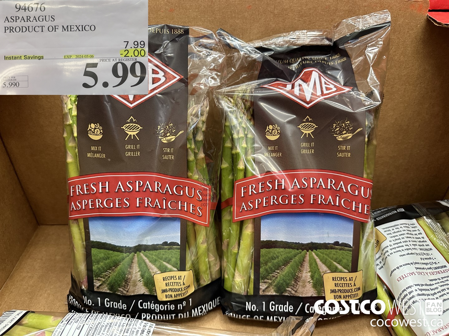 94676 ASPARAGUS PRODUCT OF MEXICO ($2.00 INSTANT SAVINGS EXPIRES ON 2024-03-06) $5.99