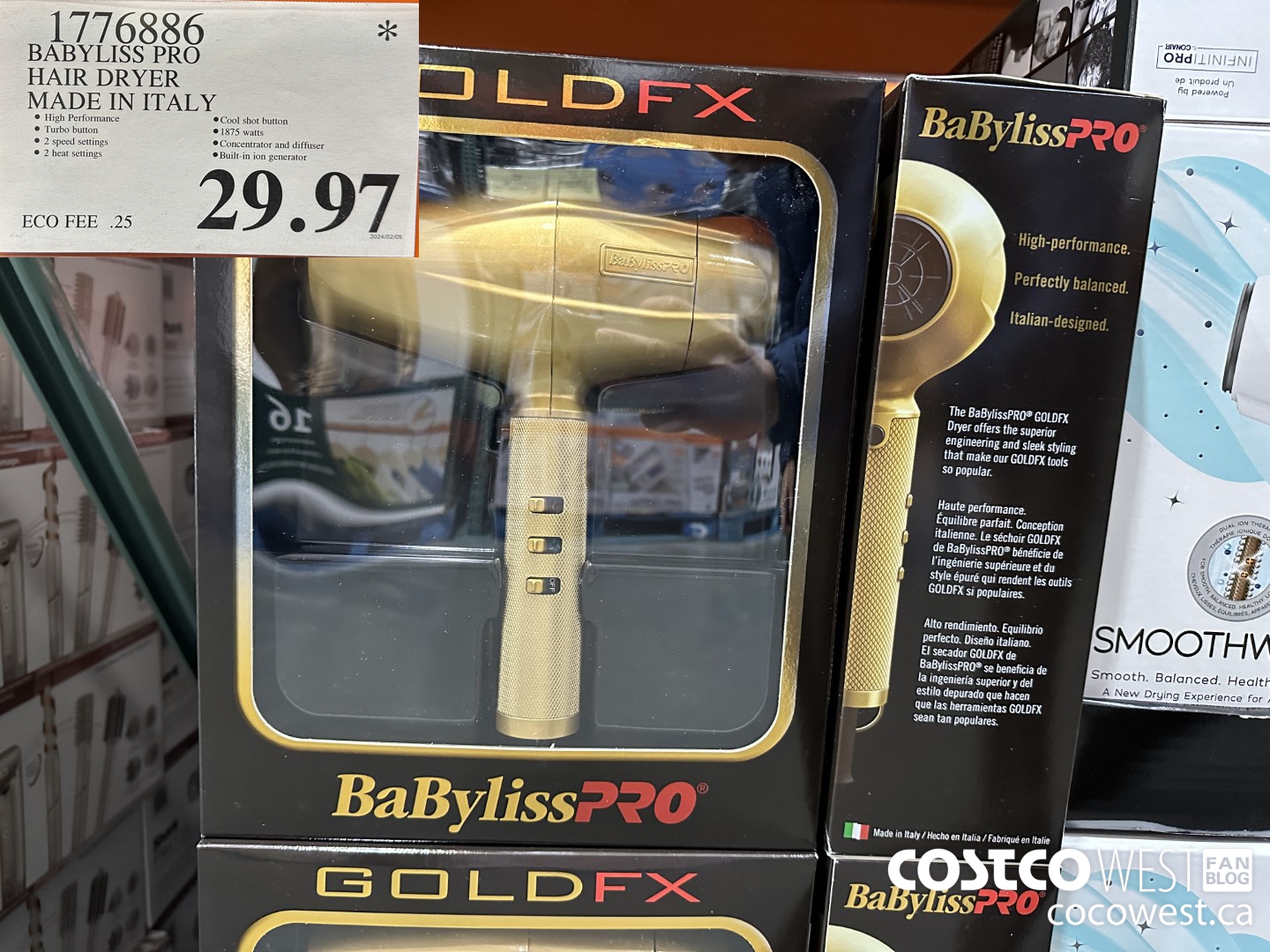 1776886 BABYLISS HAIR DRYER MADE IN ITALY $29.97