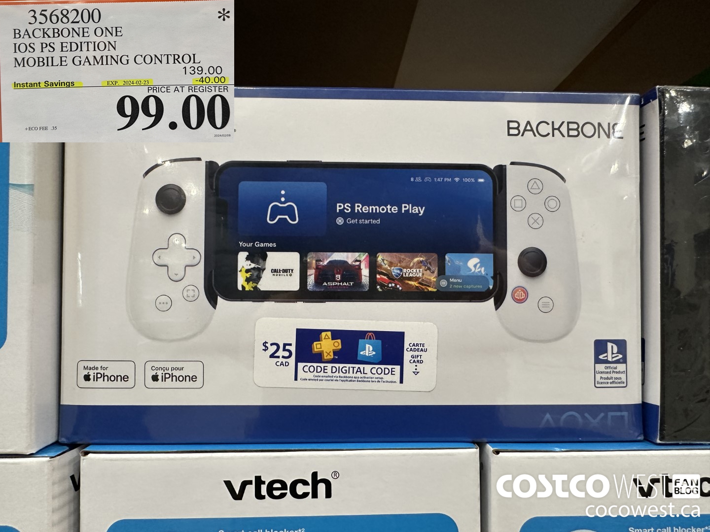 3568200 BACKBONE ONE IOS PS EDITION MOBILE GAMING CONTROL ($40.00 INSTANT SAVINGS EXPIRES ON 2024-02-23) $99.00