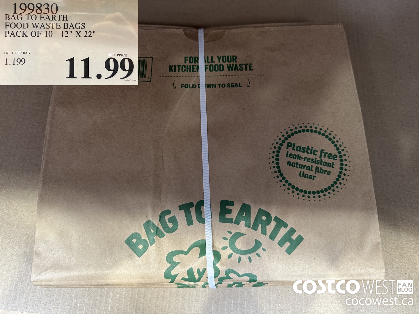 199830 BAG TO EARTH FOOD WASTE BAGS PACK OF 10 12