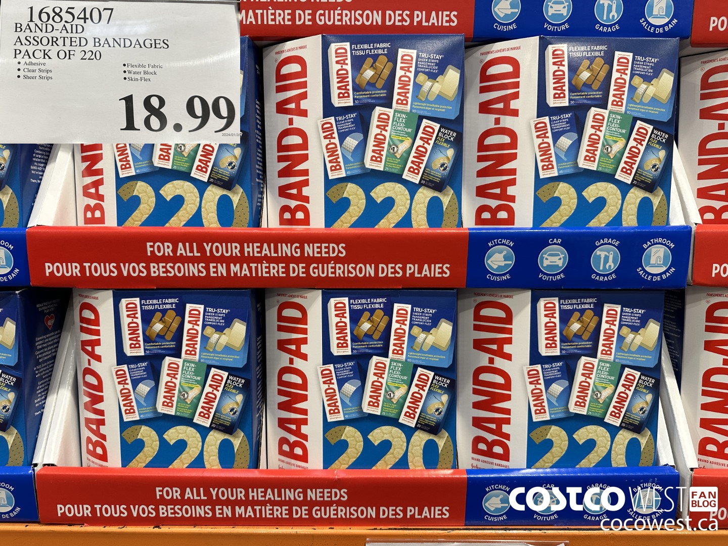 1685407 BAND-AID ASSORTED BANDAGES PACK OF 220 $18.99
